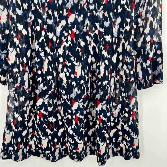 New Club Monaco Delaynee Printed Pintuck Silk Short Mini Dress Sheer Size 8 - Picture 6 of 12